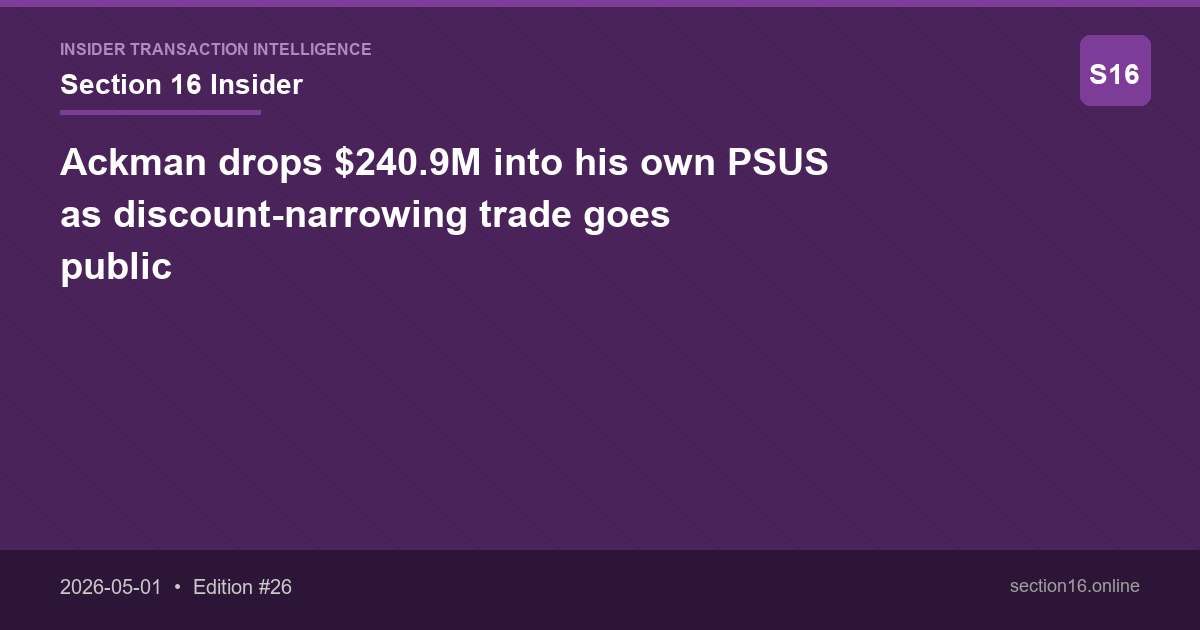 Ackman drops $240.9M into his own PSUS as discount-narrowing trade goes public